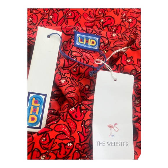 LHD Pedra Bonita Red Sloth floral print Dress SZ 2 - Picture 6 of 6